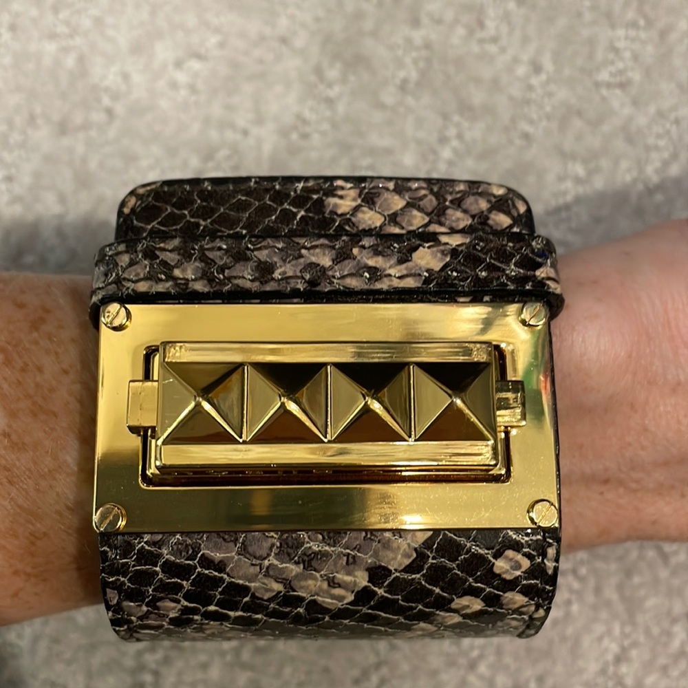 Tory Burch Snake Skin with gold spike hardware